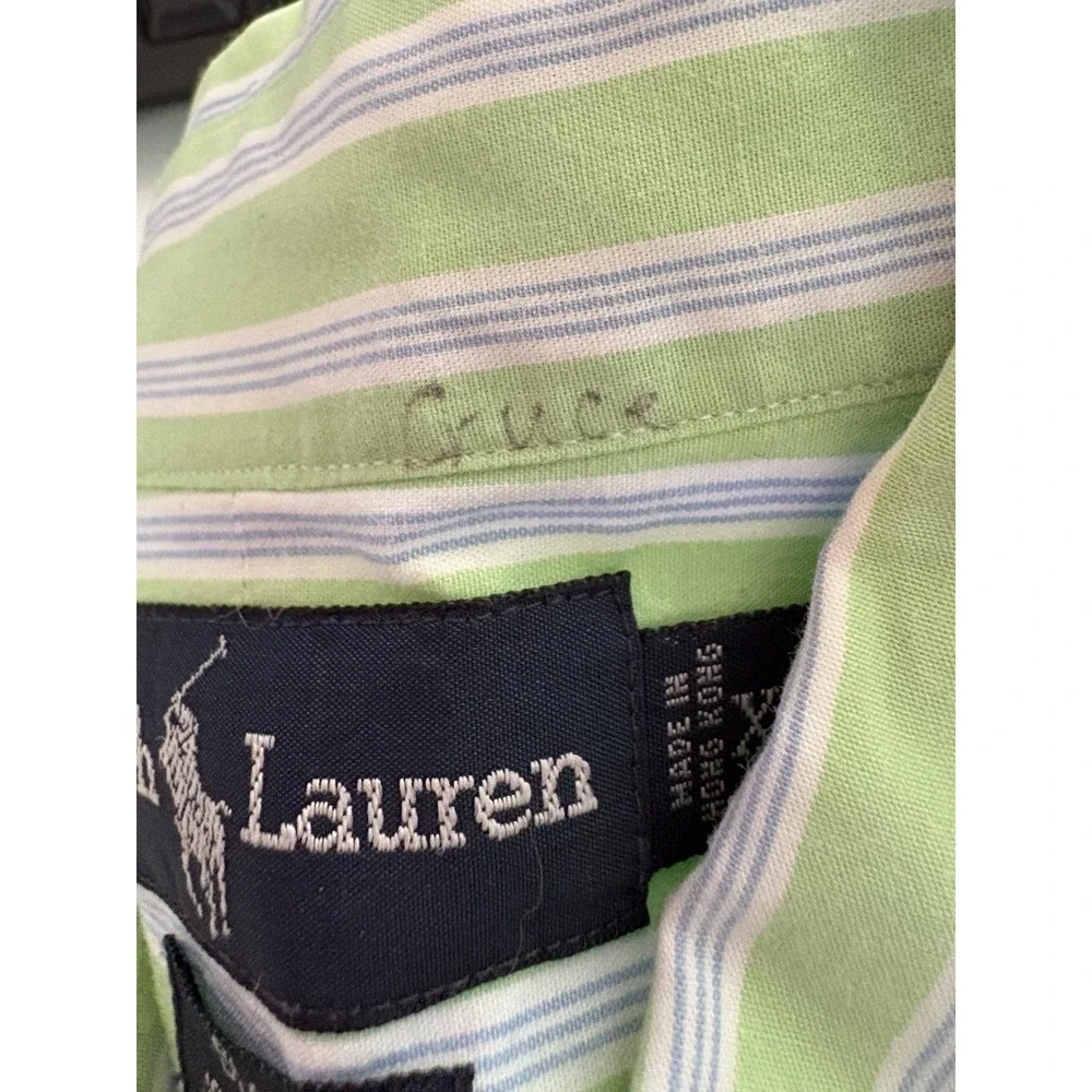 Polo Ralph Lauren Blake Mens 2XL XXL Long Sleeve Striped Button Down 100% Cotton